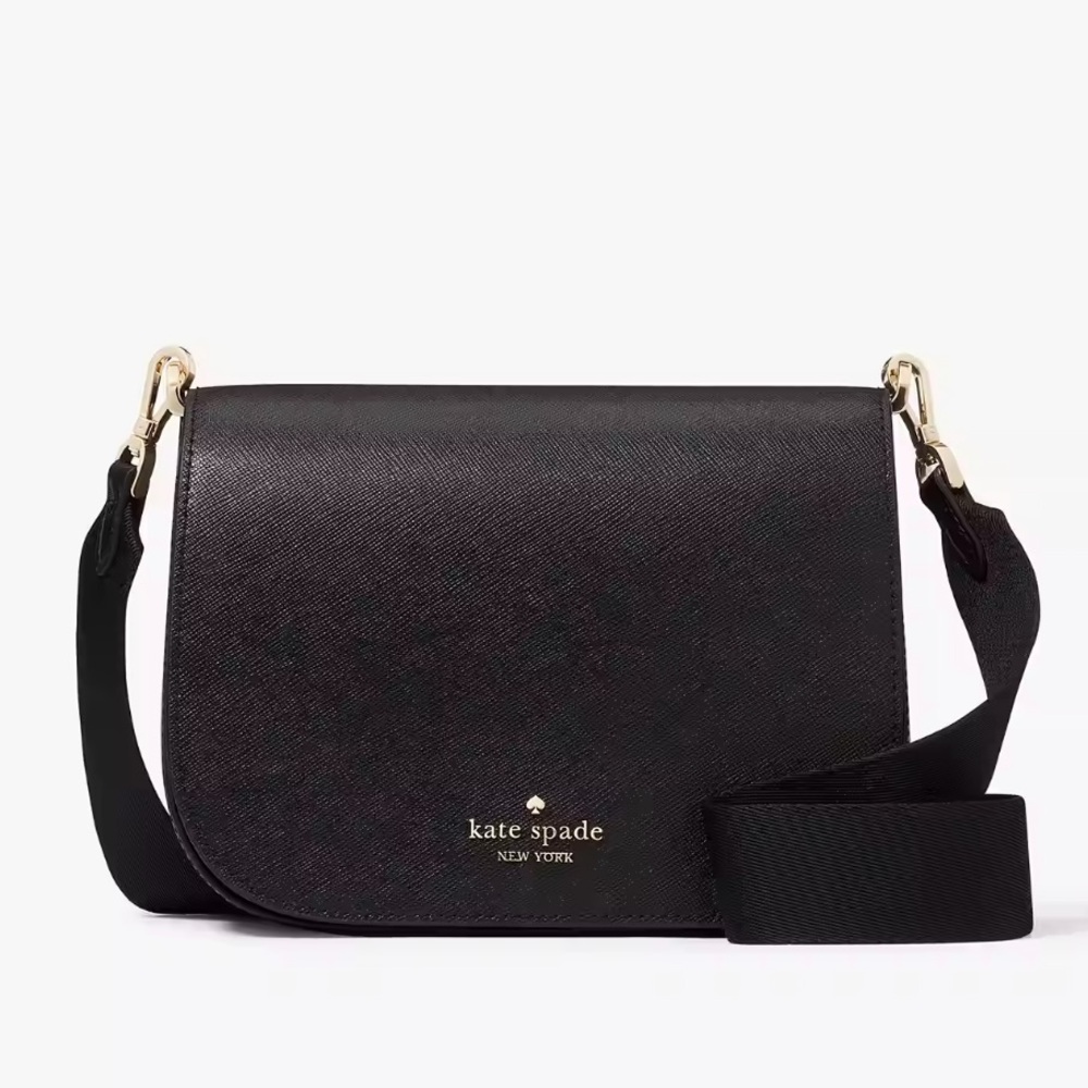 Nwt Kate Spade Maddison Saddle Crossbody, black bag - Picture 2 of 4